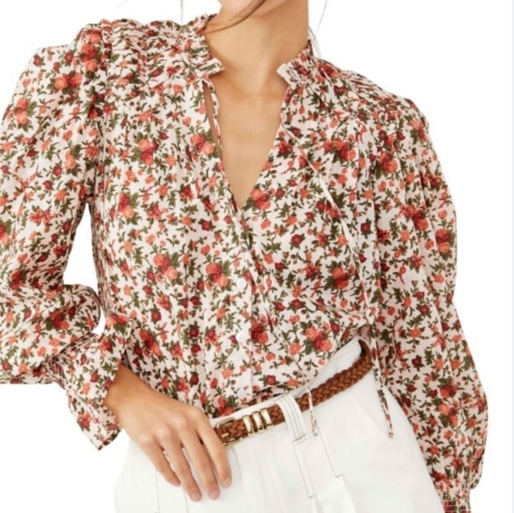 Free People Meant To Be Floral Smocked Top S